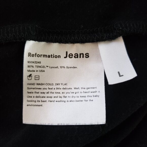 Reformation Jeans Maxi Dress Women's L Black Maxi Sleeveless Minimalist - Picture 7 of 8